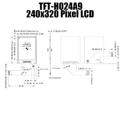 Trwały 2,4-calowy czytelny w świetle słonecznym wyświetlacz TFT LCD 240x320 TFT-H024A9QVIFT8N20