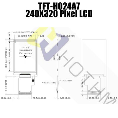 2,4-calowy TFT czytelny w świetle słonecznym, wyświetlacz 240x320 czytelny w słońcu TFT-H024A7QVIST8N45