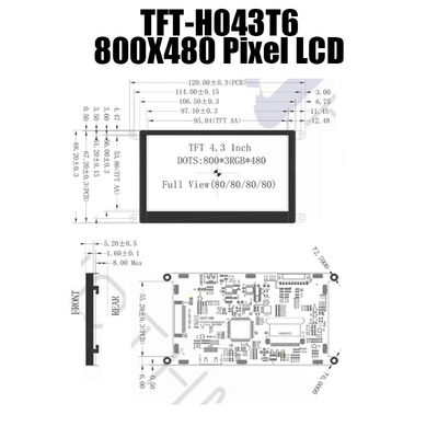 Wyświetlacz LCD 4,3&quot; 800x480 HDMI do instrumentów TFT-043T6SVHDVN20Z