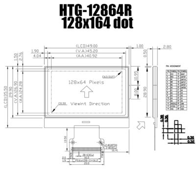 Graficzny moduł LCD 128X64 COG ST7565R Pozytywny Szary Odblaskowy