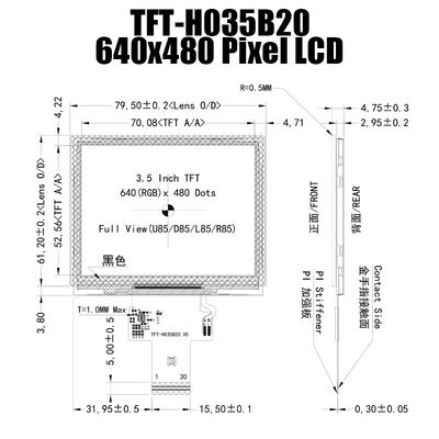 Panel wyświetlacza TFT o przekątnej 3,5 cala IPS 640x480 ST7703 do urządzeń przenośnych