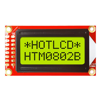 Niestandardowy wyświetlacz LCD znaków STN 8X2 Żółty Zielony 16PIN Standard COB