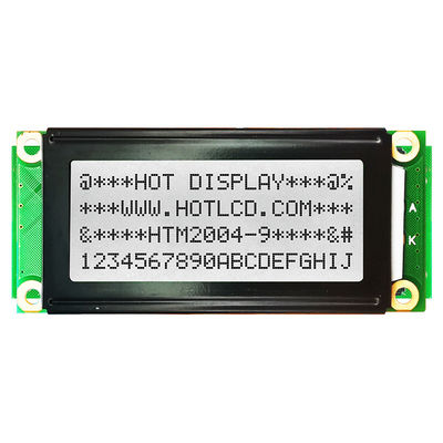 4X20 biały, smukły moduł LCD do przemysłowych HTM2004-9