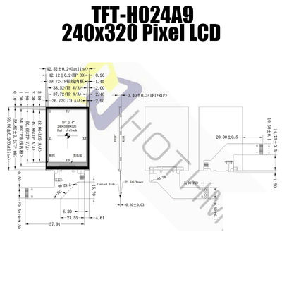 2,4-calowy rezystancyjny wyświetlacz TFT MIPI 240x320 TFT-H024A9QVIFT5R20