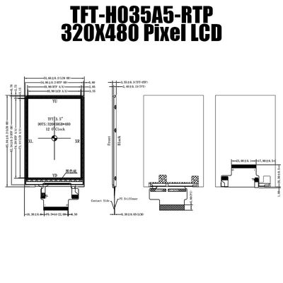 Praktyczny moduł TFT LCD 3,3 V 3,5 &quot;, 45-pinowy pojemnościowy wyświetlacz LCD TFT-H035A5HVTST2R45
