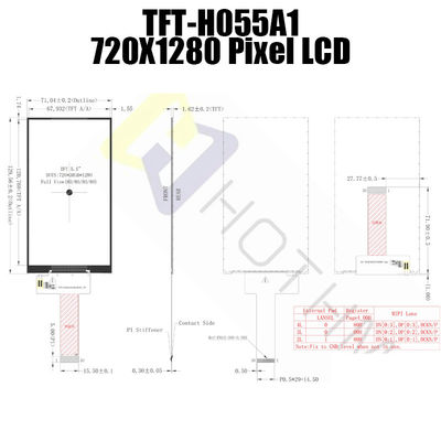 5,5-calowy wyświetlacz IPS TFT LCD o wysokiej jasności 720x1280 IC ILI9881