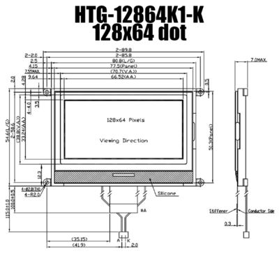 Wyświetlacz LCD COG 128X64, dodatni szary odblaskowy ekran LCD HTG12864K1-K