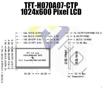 7 cali dla sygnału HDMI wyświetlacz TFT 1024x600 dla Raspberry użyj monitora Pcap