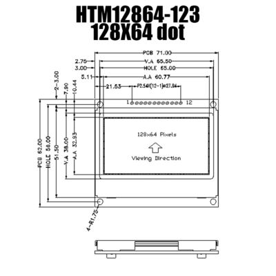 Graficzny moduł LCD 128X64 COB Wyświetlacz FSTN z ujemnym napięciem