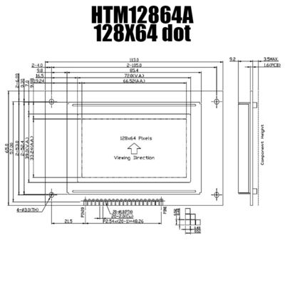 20PIN COG Graficzny moduł LCD 128x64 punktów Zawartość STN Niebieski wyświetlacz