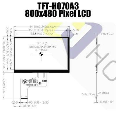 7,0-calowy wyświetlacz LCD TTL z układem sterownika EK9716BD4 EK73002AB2