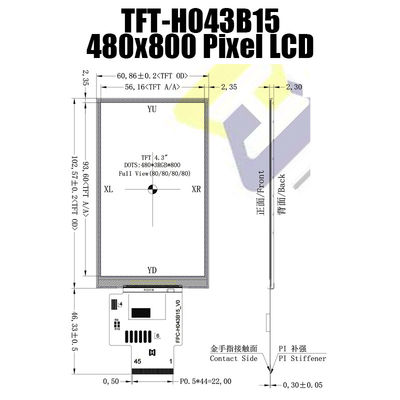 4,3-calowy moduł wyświetlacza TFT LCD 480X800 Producent oprzyrządowania