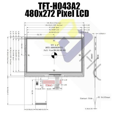 4,3-calowy rezystancyjny panel dotykowy Tft Lcd 480x272 Ips Monitory Lcd Producent wyświetlaczy Tft Lcd