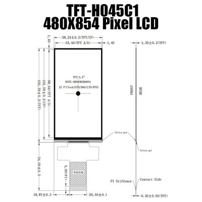 4,5-calowy moduł wyświetlacza TFT LCD 480x854 MCU8080 Monitory LCD do drukarek 3D