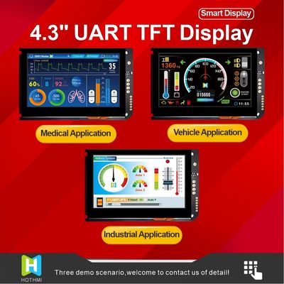 4,3-calowy pojemnościowy ekran dotykowy UART Wyświetlacz TFT LCD 800x480 Z PŁYTĄ KONTROLERA LCD